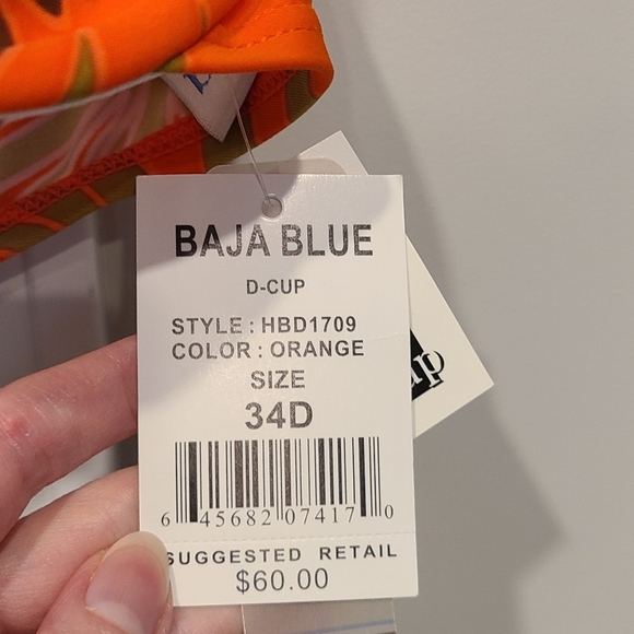 Baja Blue Orange Tropical Bikini - Picture 4 of 8